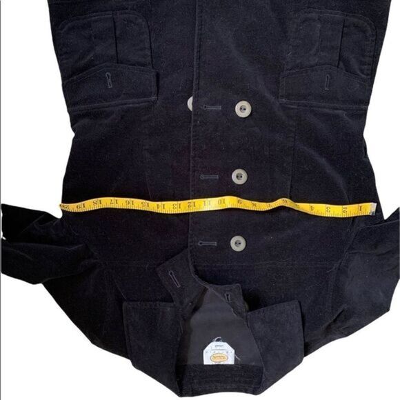 Talbots black stretch velvet peacoat unlined size 8-10 petite. Perfect weight - Picture 7 of 9